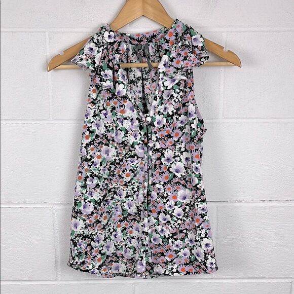 Anthropologie women’s chalmers floral sleeveless button front  blouse size S - Picture 1 of 7